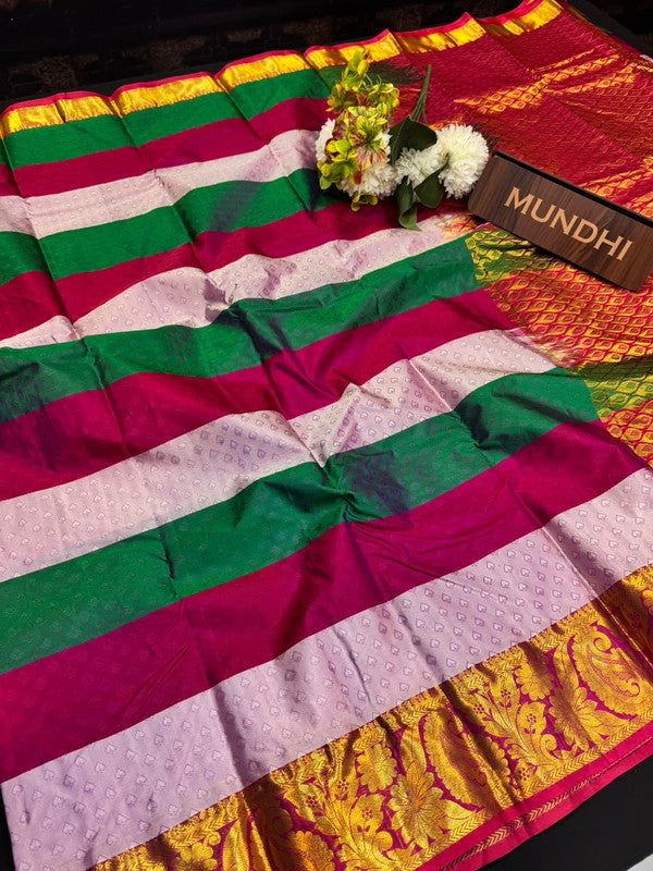 Suba Oviya Pattu Mix Wedding Saree SV86