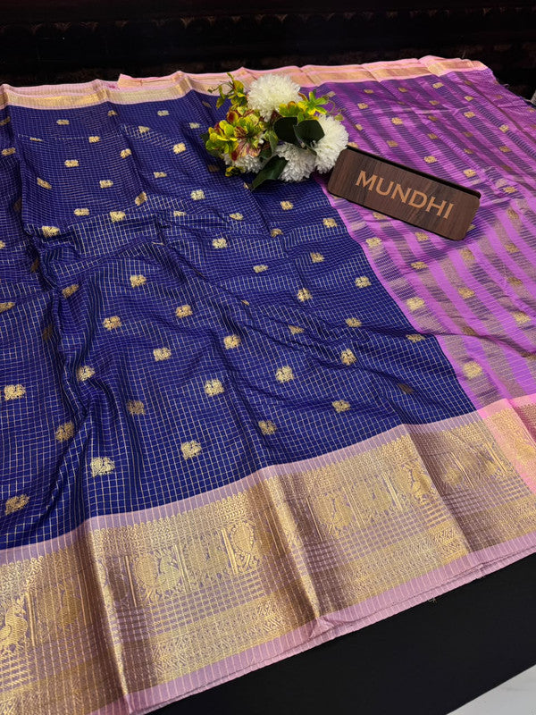 Banarasi Checked Saree in Banarasi fabric for wedding wear