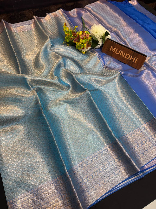 Experience the perfect balance of luxury and tradition with the New Celebrity Tissue Zari Saree.