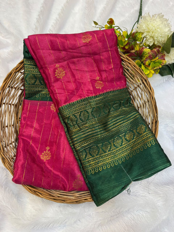 Crepe Silk Foil Print Saree for Party Wear