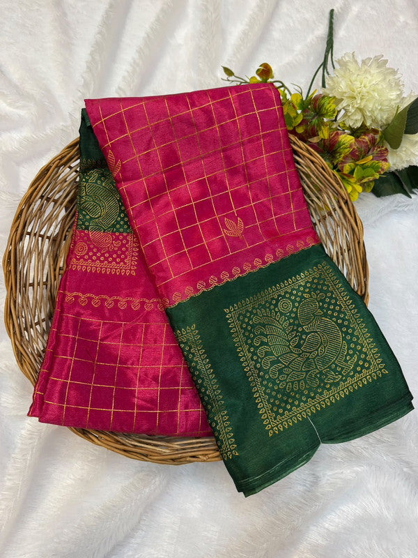 Crepe Silk Foil Print Saree for Party Wear