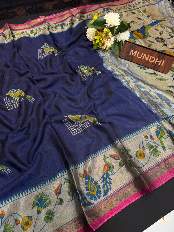 Black Cotton Sarees with Zari Border for Women