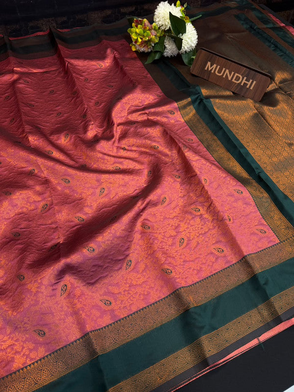 Retta Patta Pavishna Soft Silk Saree | Jacquard Blouse| RTP38 - Sri Sakthi Pugazh Tex - Retta Patta Pavishna