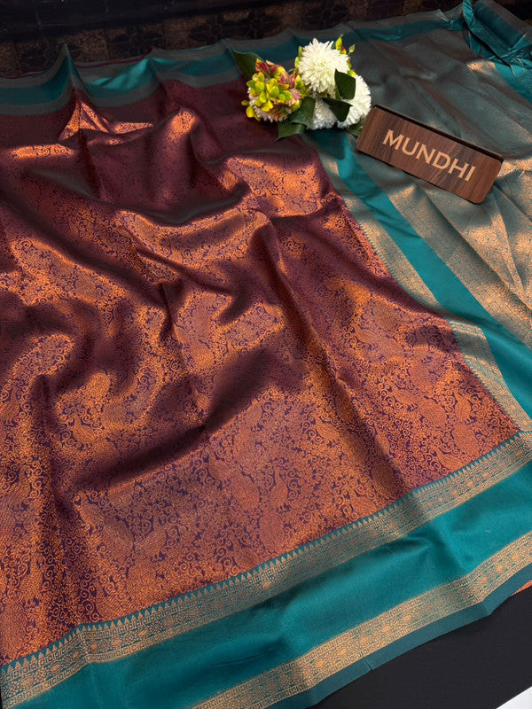 Retta Patta Pavishna Soft Silk Saree | Jacquard Blouse| RTP38 - Sri Sakthi Pugazh Tex - Retta Patta Pavishna