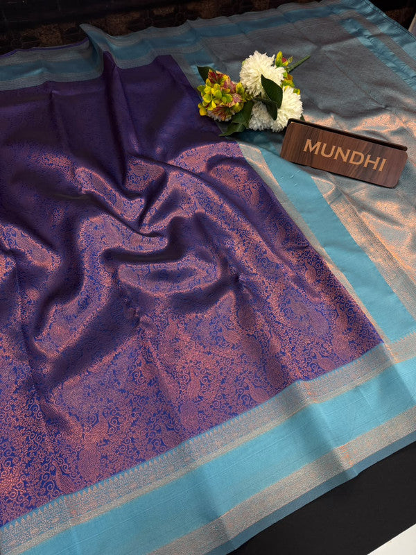 Retta Patta Pavishna Soft Silk Saree | Jacquard Blouse| RTP38 - Sri Sakthi Pugazh Tex - Retta Patta Pavishna