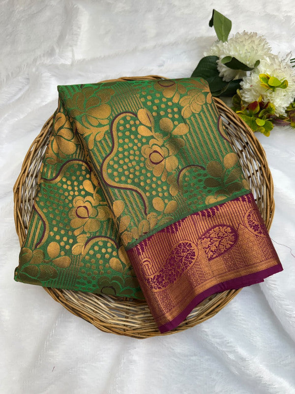 Premium semi silk saree with elegant Zari work