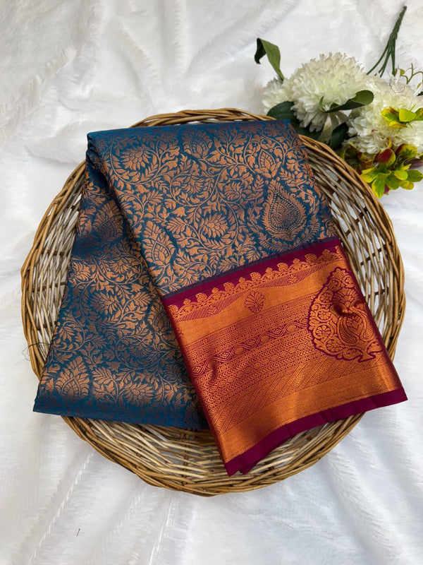 Premium semi silk saree with elegant Zari work