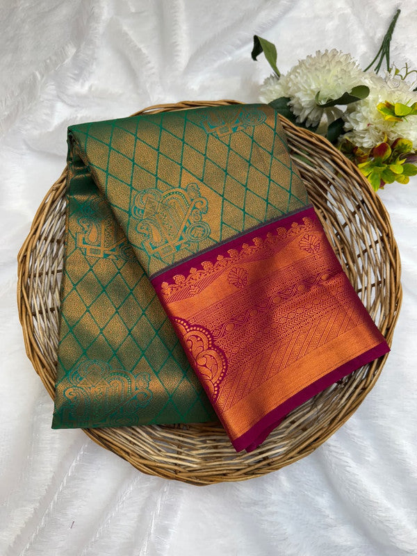 Premium semi silk saree with elegant Zari work