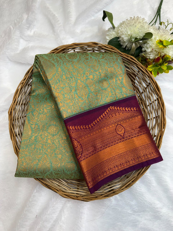 Premium semi silk saree with elegant Zari work