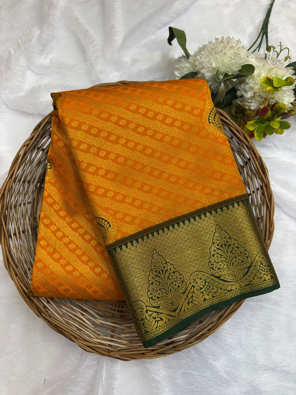 Premium semi silk saree with elegant Zari work
