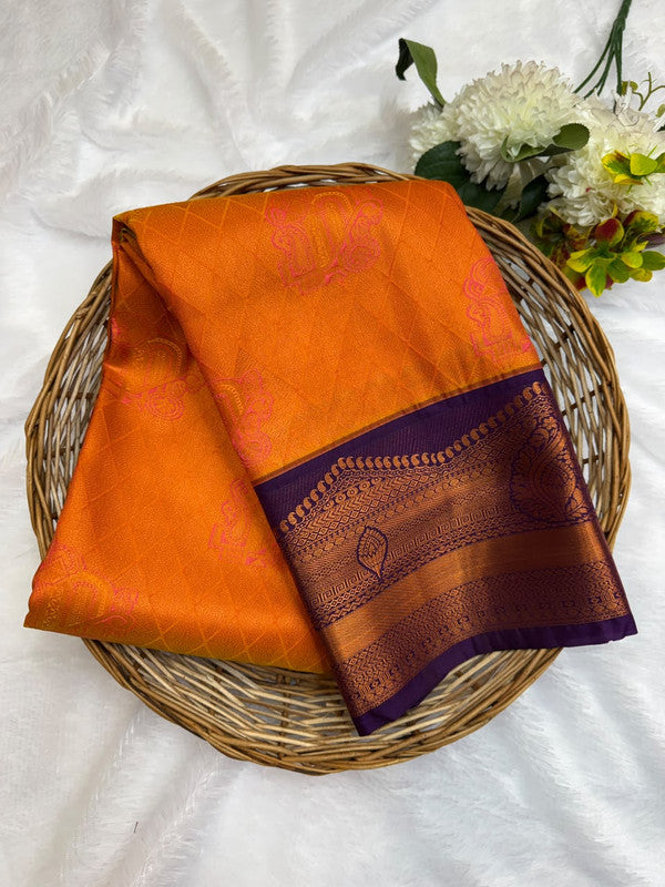 Premium semi silk saree with elegant Zari work