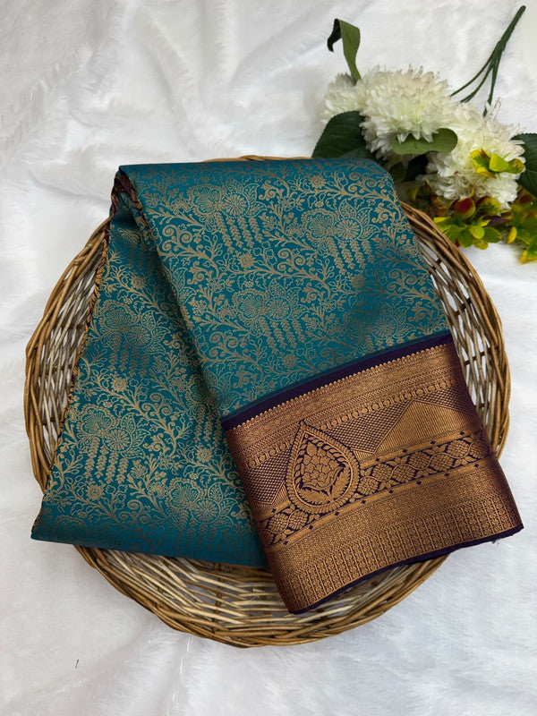 Premium semi silk saree with elegant Zari work