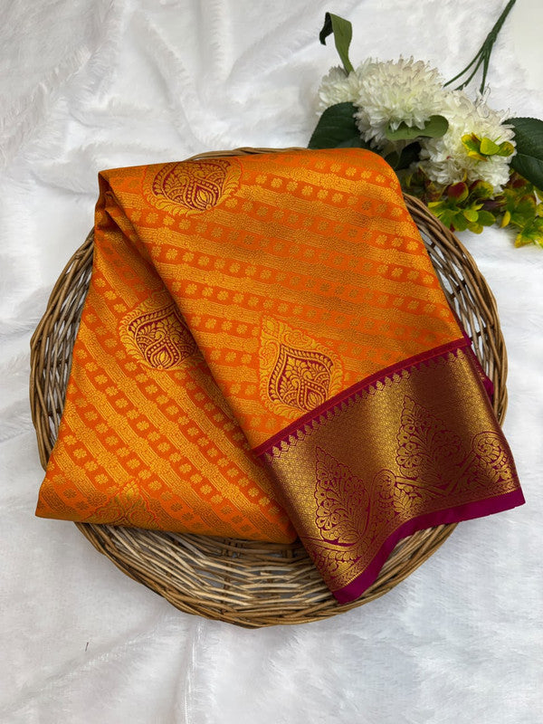 Premium semi silk saree with elegant Zari work