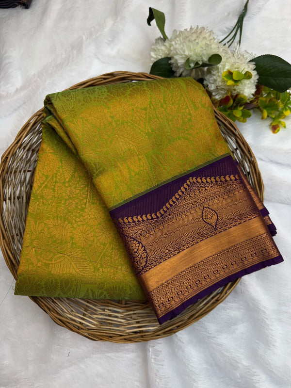 Premium semi silk saree with elegant Zari work