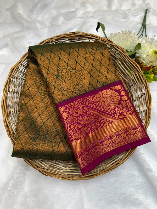 Premium semi silk saree with elegant Zari work