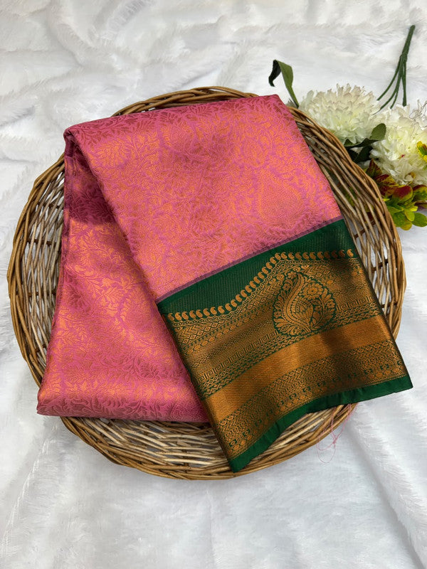 Premium semi silk saree with elegant Zari work