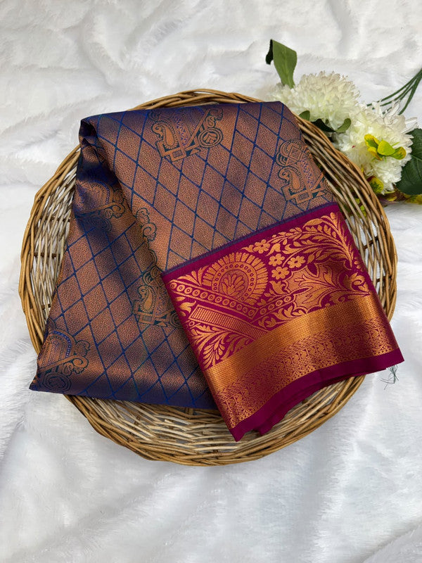 Premium semi silk saree with elegant Zari work