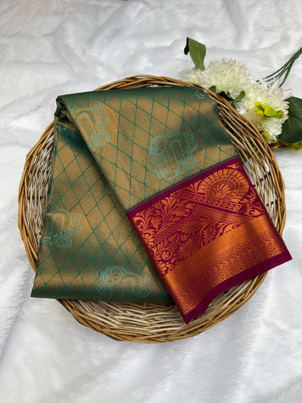 Premium semi silk saree with elegant Zari work