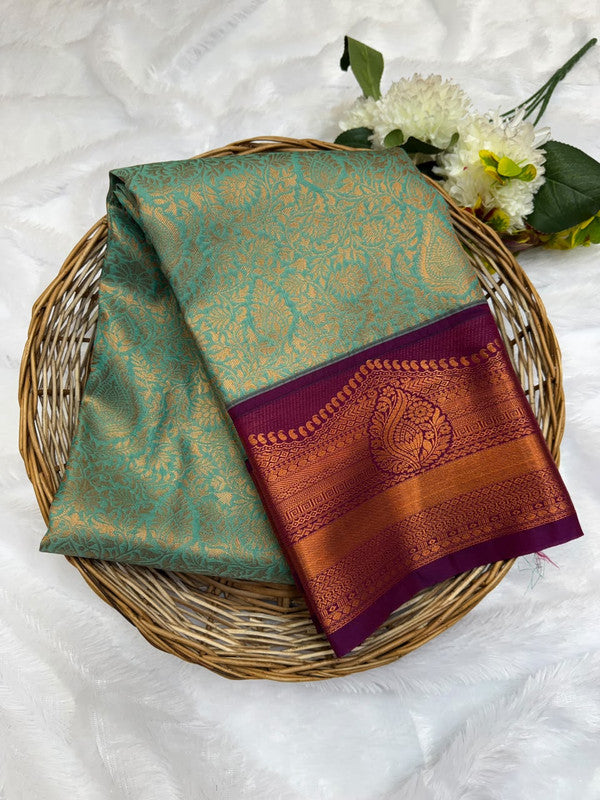 Premium semi silk saree with elegant Zari work