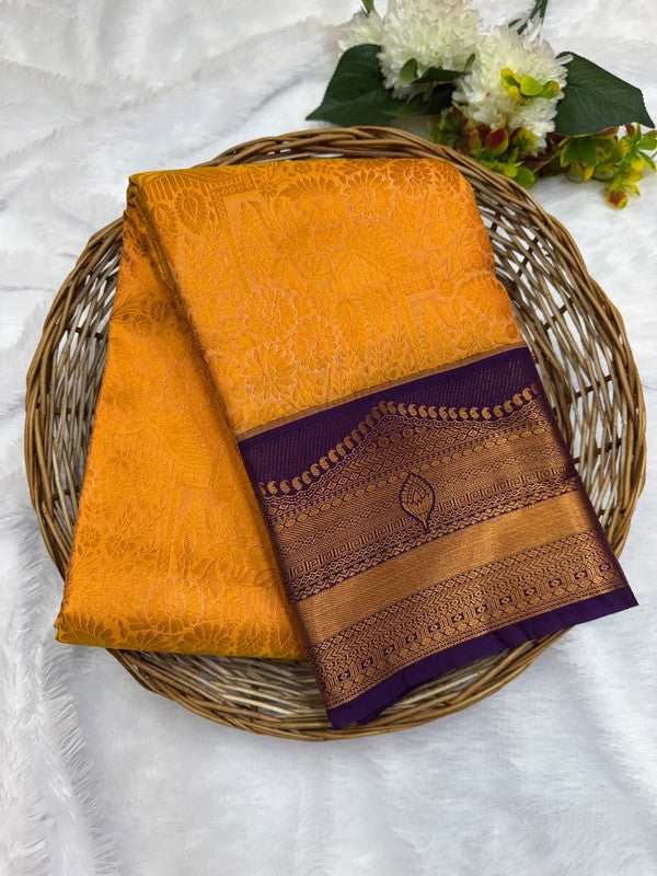 Premium semi silk saree with elegant Zari work