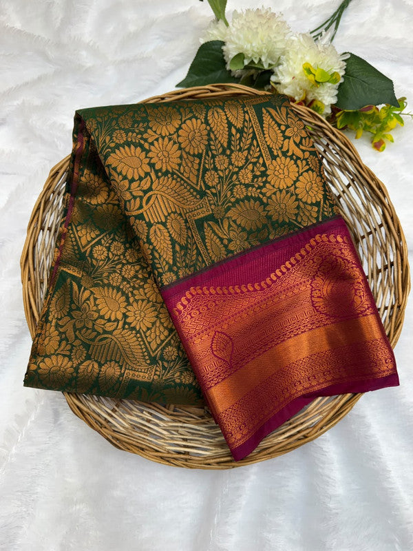 Premium semi silk saree with elegant Zari work
