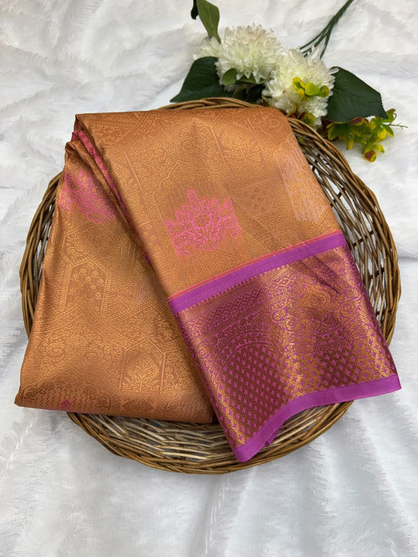 Premium semi silk saree with elegant Zari work