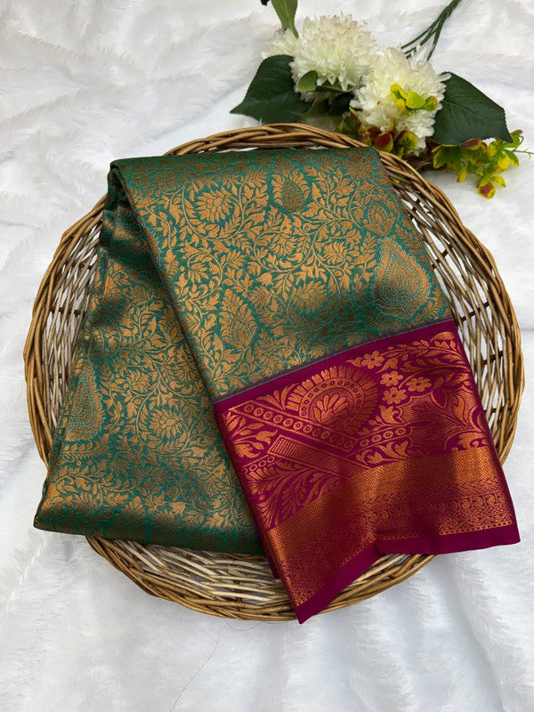 Premium semi silk saree with elegant Zari work