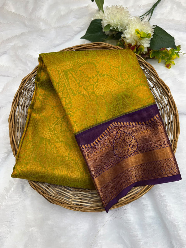 Premium semi silk saree with elegant Zari work