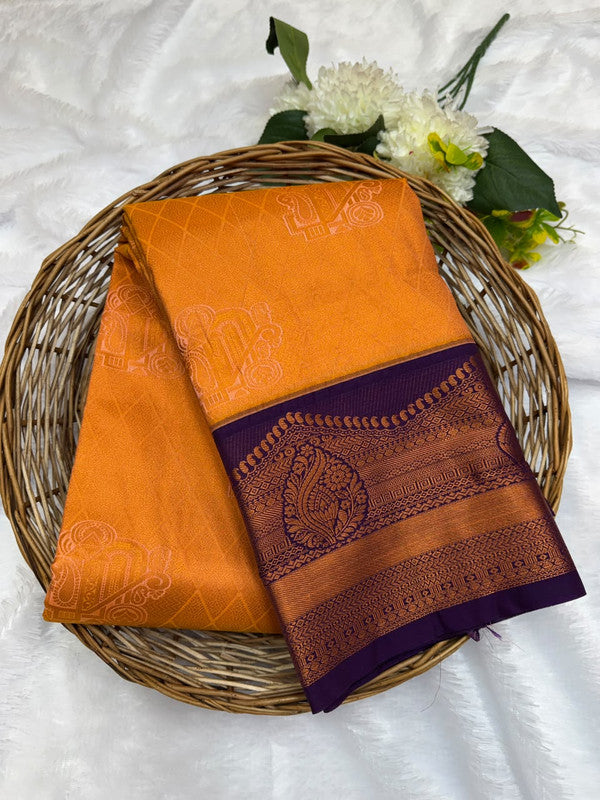 Premium semi silk saree with elegant Zari work
