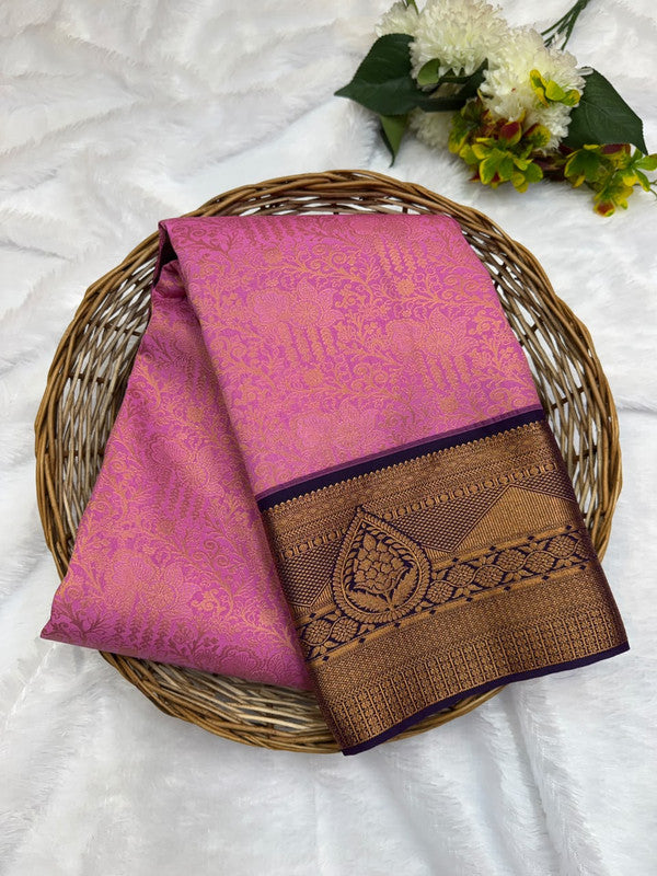 Premium semi silk saree with elegant Zari work