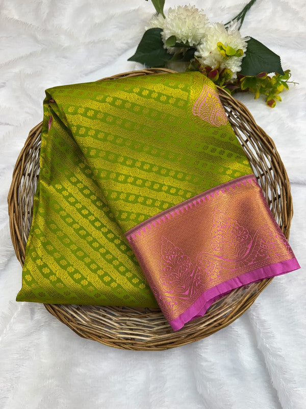 Premium semi silk saree with elegant Zari work