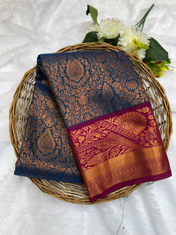 Premium semi silk saree with elegant Zari work