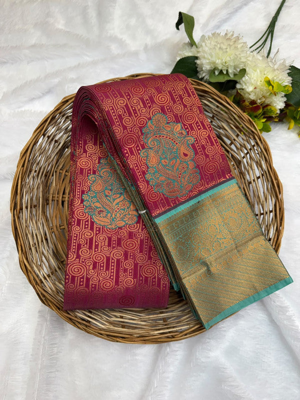 Premium semi silk saree with elegant Zari work