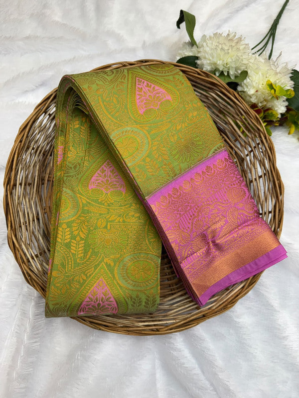 Premium semi silk saree with elegant Zari work