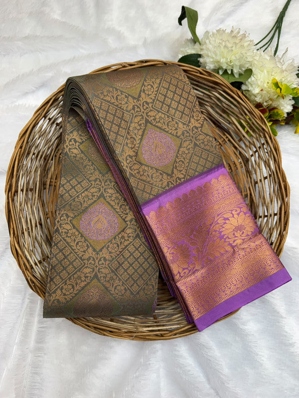 Premium semi silk saree with elegant Zari work