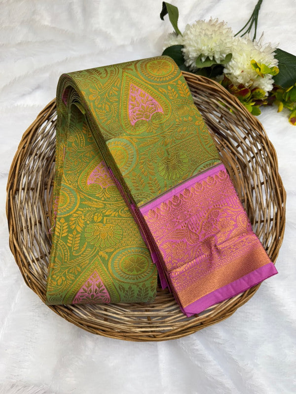 Premium semi silk saree with elegant Zari work