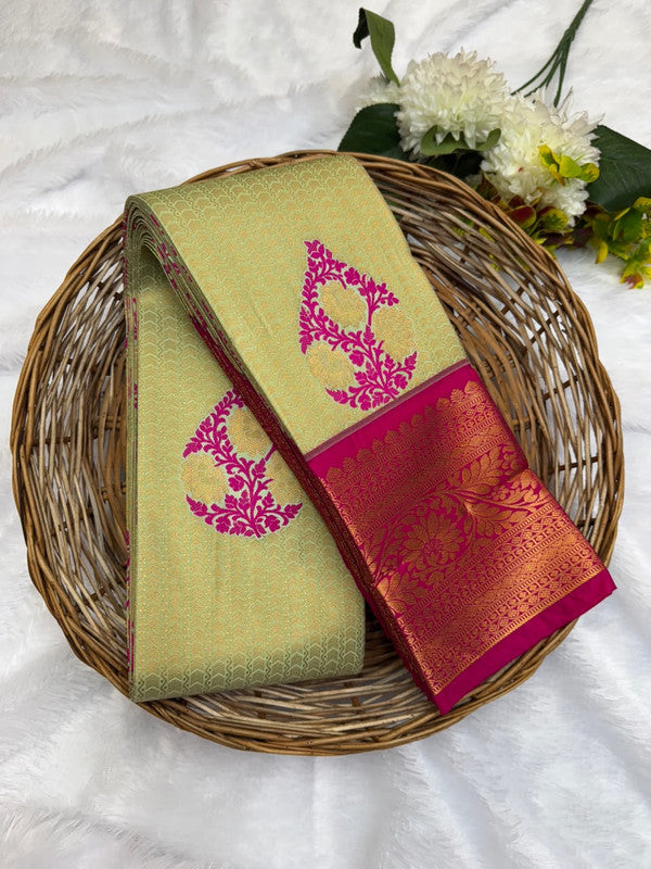 Premium semi silk saree with elegant Zari work