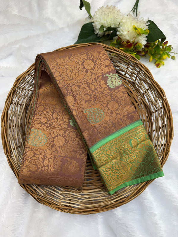 Premium semi silk saree with elegant Zari work