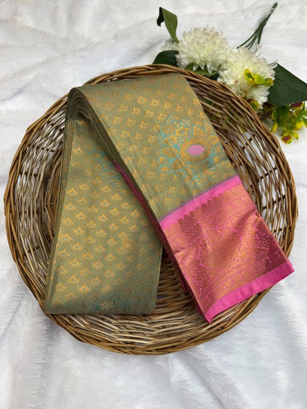 Premium semi silk saree with elegant Zari work