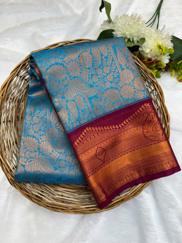 Premium semi silk saree with elegant Zari work