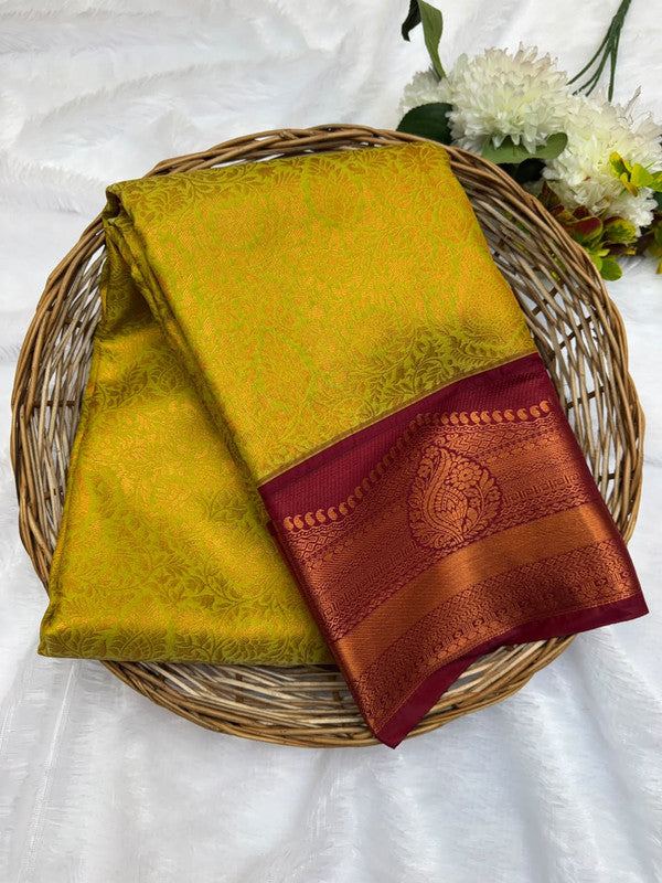 Premium semi silk saree with elegant Zari work