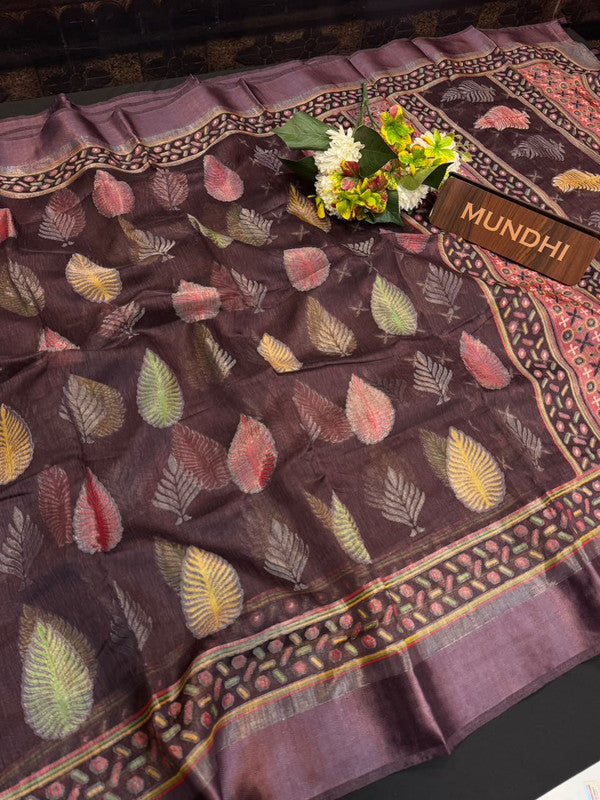 Purple Libas Fancy Sarees in fancy fabric for party wear