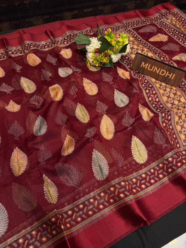 Purple Libas Fancy Sarees in fancy fabric for party wear