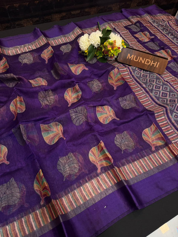 Purple Libas Fancy Sarees in fancy fabric for party wear