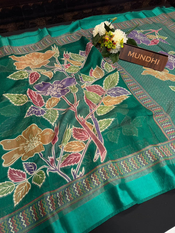 Munah Print Fancy Sarees in fancy fabric for party wear
