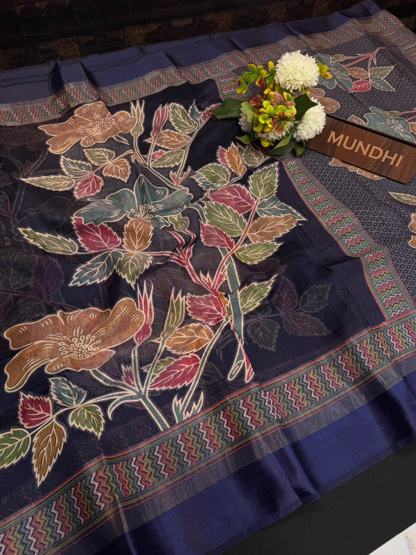 Munah Print Fancy Sarees in fancy fabric for party wear