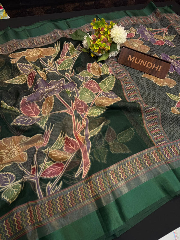 Munah Print Fancy Sarees in fancy fabric for party wear