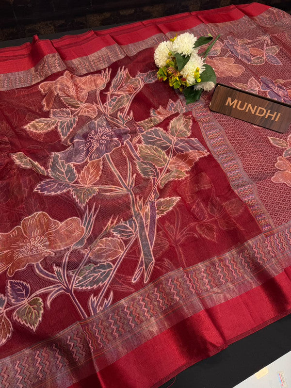 Munah Print Fancy Sarees in fancy fabric for party wear