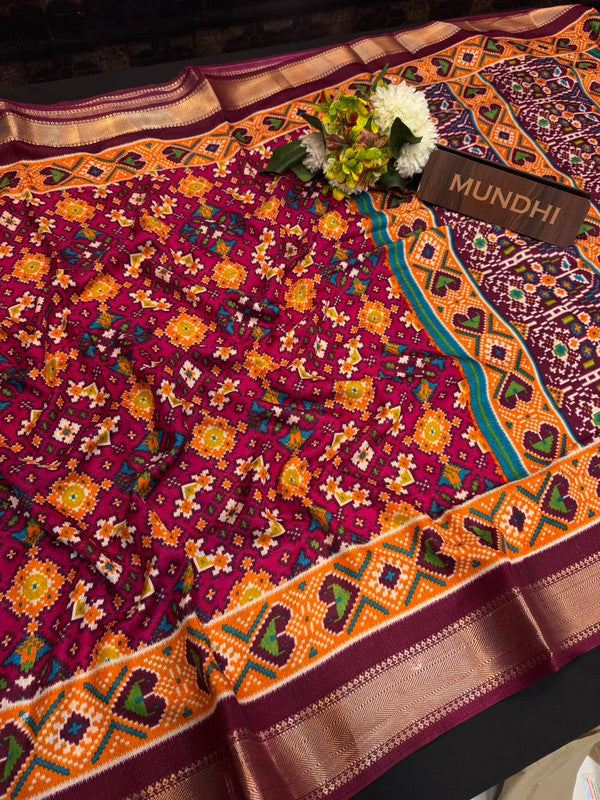 Lagdi Patola Fancy Sarees in fancy fabric for party wear