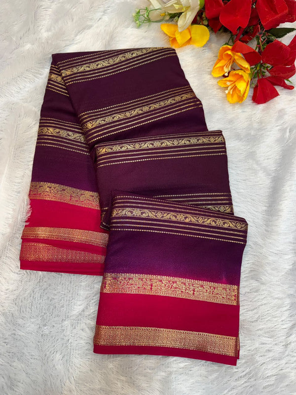 Mysore Crepe Silk Saree | Zari Work | MCS52